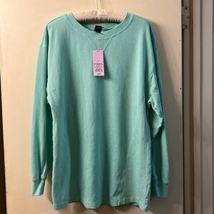 Long Sleeve Thermal Mix Tunic T-Shirt Wild Fable Aqua Green Size small. NWT